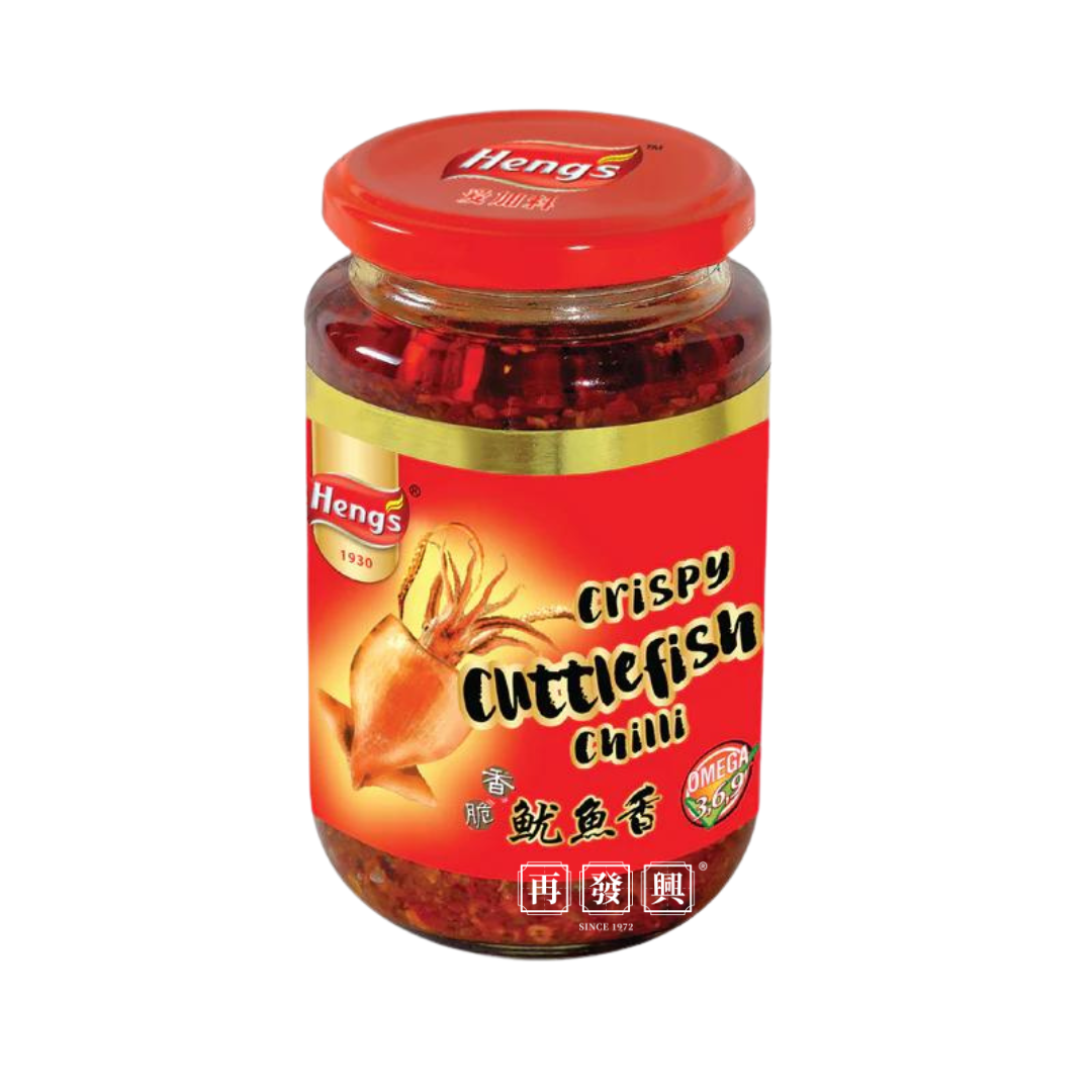 Hengs Crispy Cuttlefish Chilli 爱加料香脆鱿鱼香 340g