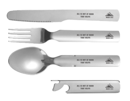 四合一露營餐具套裝戶外便攜不銹鋼多功能刀叉勺開瓶器-Retro's Wear