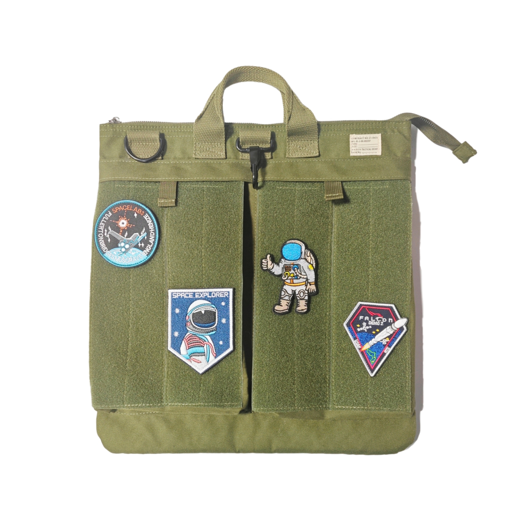 【魔鬼氈定制版】頭盔帆布斜挎單肩大容量平板電腦手提包男-Retro's Wear