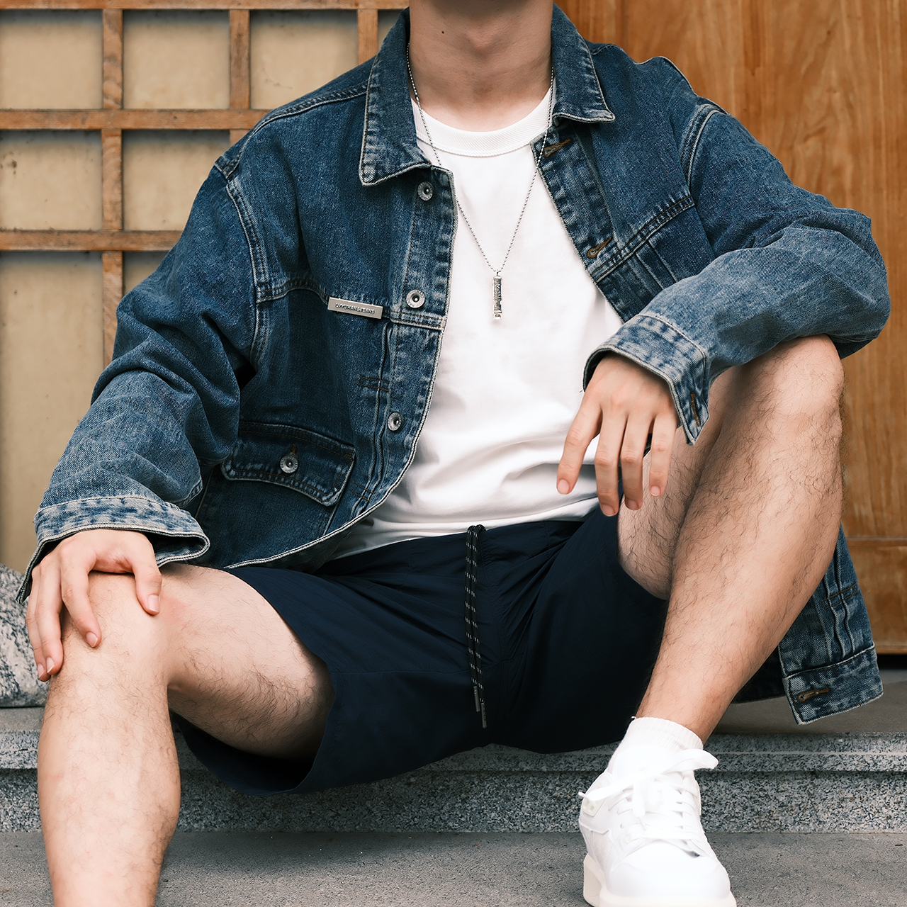 美式復古水洗牛仔夾克撞色口袋春秋外套-Retro's Wear
