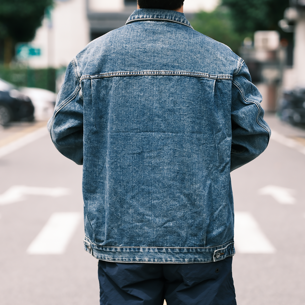 美式復古水洗牛仔夾克撞色口袋春秋外套-Retro's Wear