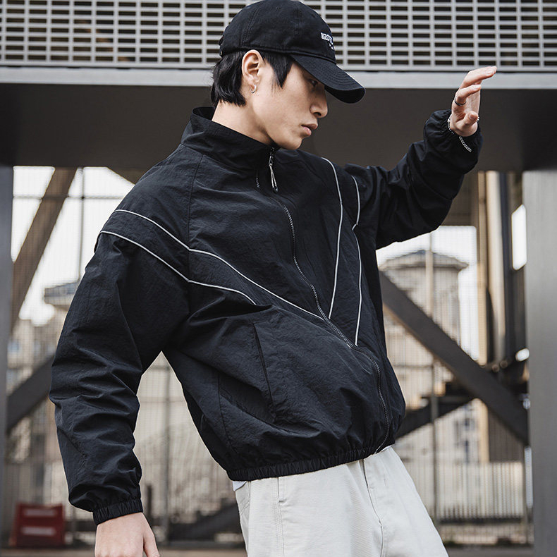 MRA IPFU反光條訓練服夾克速幹運動撞色戶外立領拼接外套春