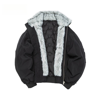 美式復古坦克手工裝羽絨服男重磅保暖毛邊領座山雕外套