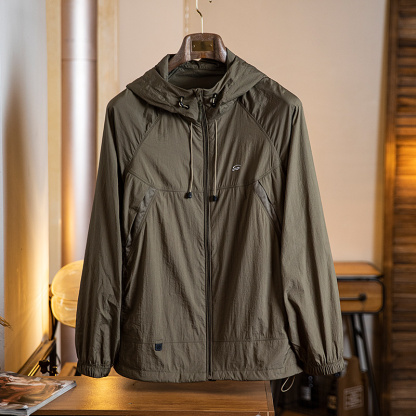 美式防曬衣男款夏季2025新款戶外防紫外線輕薄透氣連帽防曬服外套