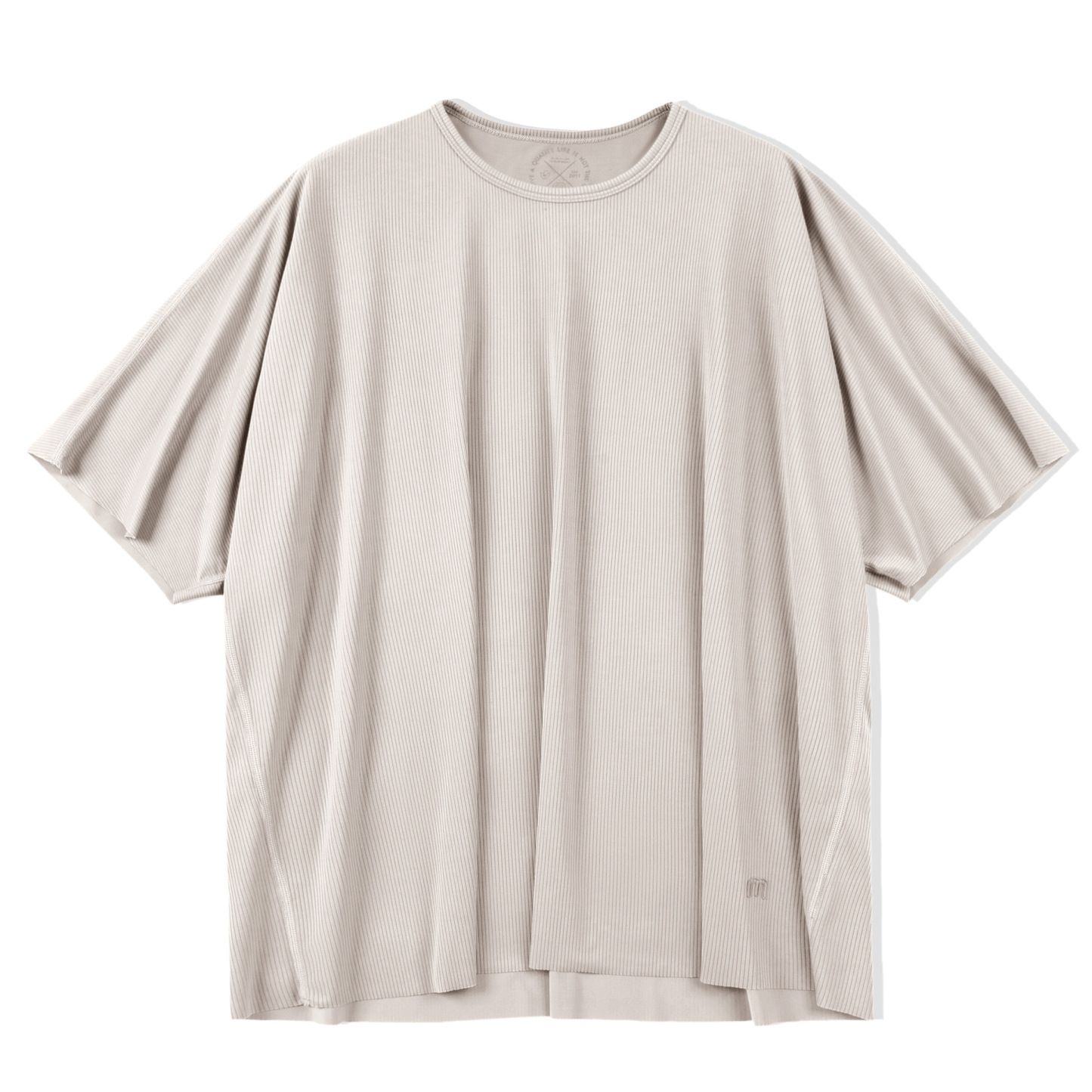 美式休閒二本針科技冰薄短袖豎紋坑條透氣寬鬆T恤男夏季-Retro's Wear