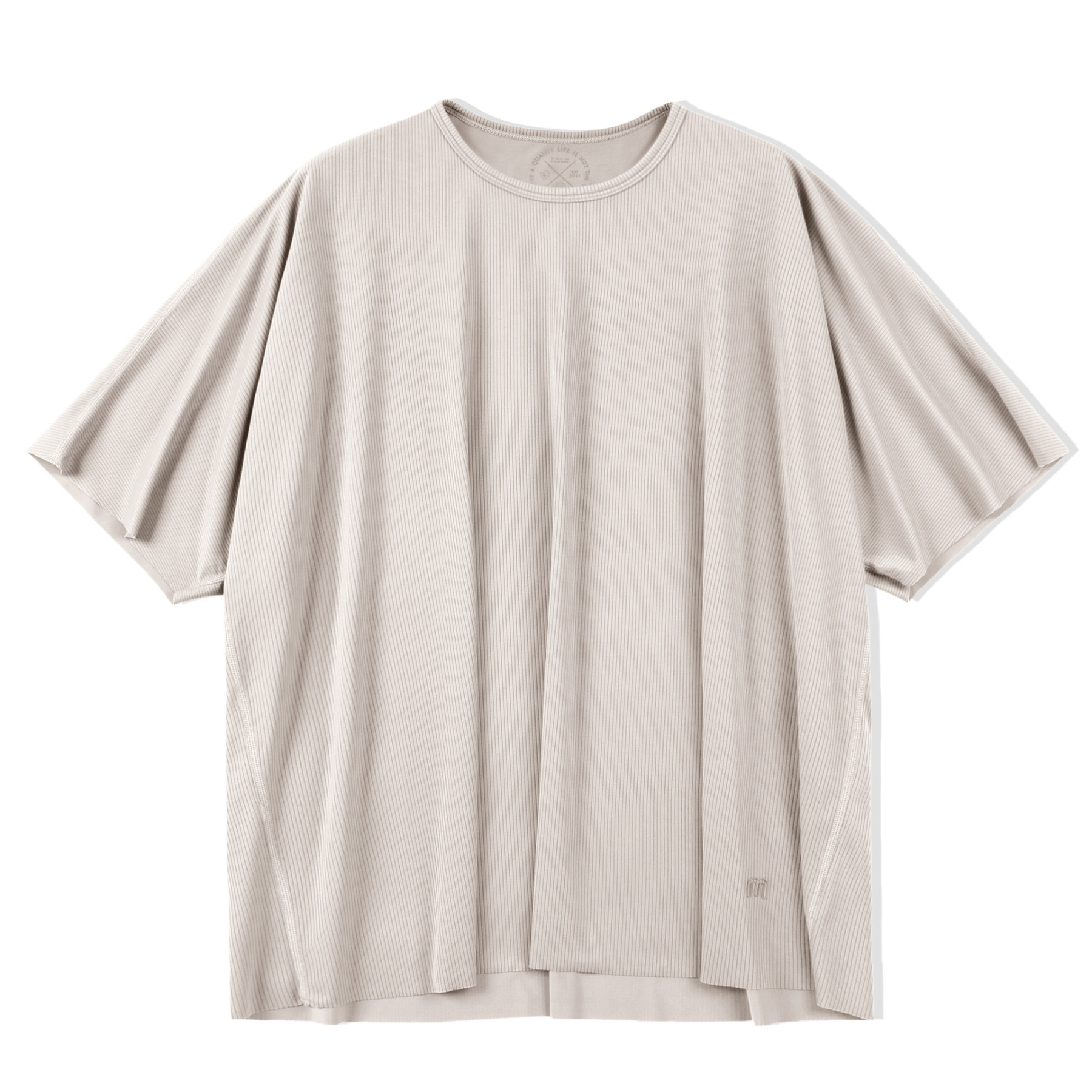 美式休閒二本針科技冰薄短袖豎紋坑條透氣寬鬆T恤男夏季-Retro's Wear