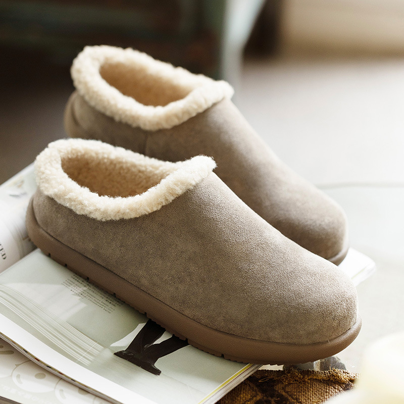 毛毛拖鞋男外穿2025新款厚底包跟居家棉拖包頭保暖勃肯棉鞋冬