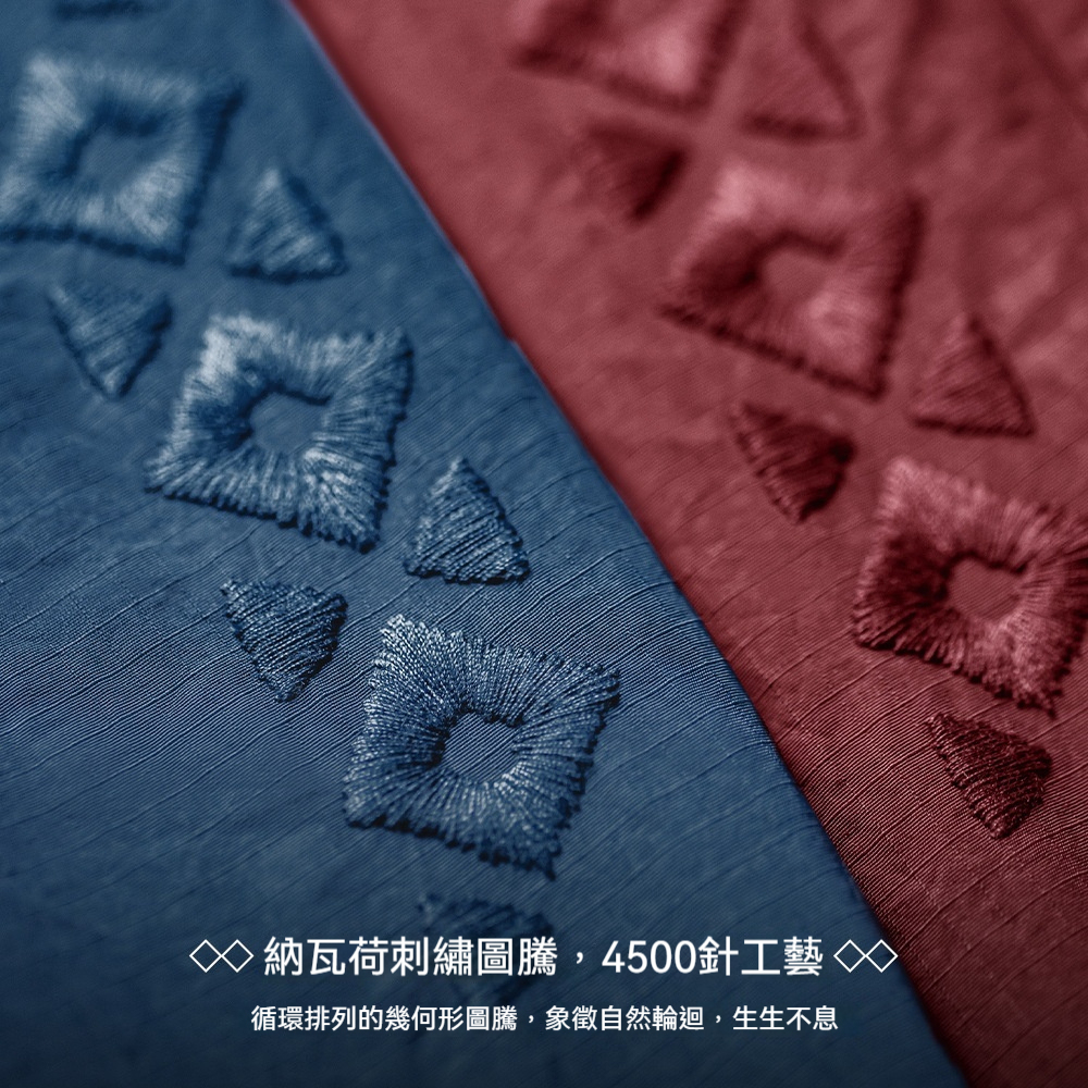 美式納瓦霍刺繡短褲寬鬆紅色肌理感沙灘薄款五分褲男夏季