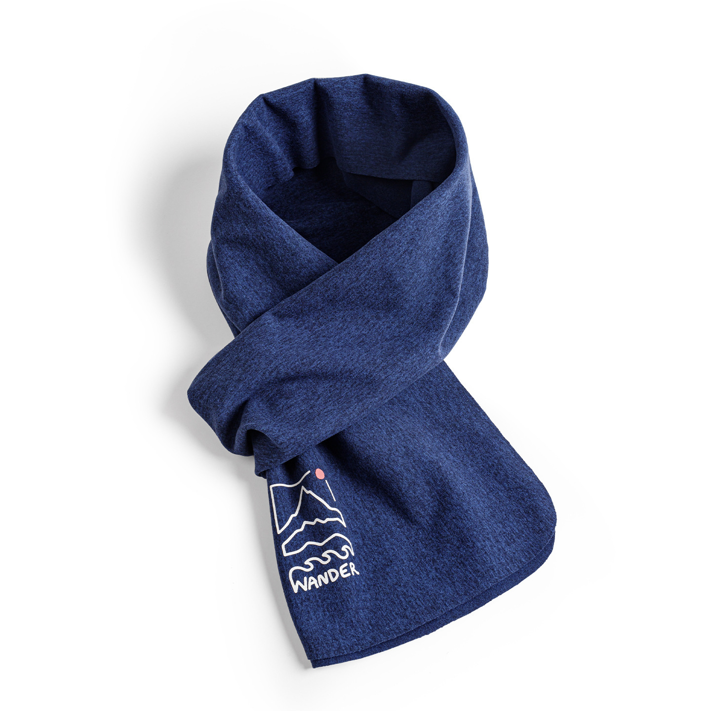 美式山影藍色印花圍巾保暖長圍脖披肩百搭薄款男士秋冬季