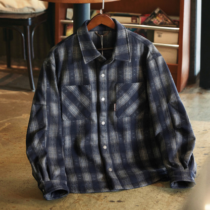 90鴨絨美式格子襯衫羽絨服男2025冬季新款輕薄休閒復古工裝外套