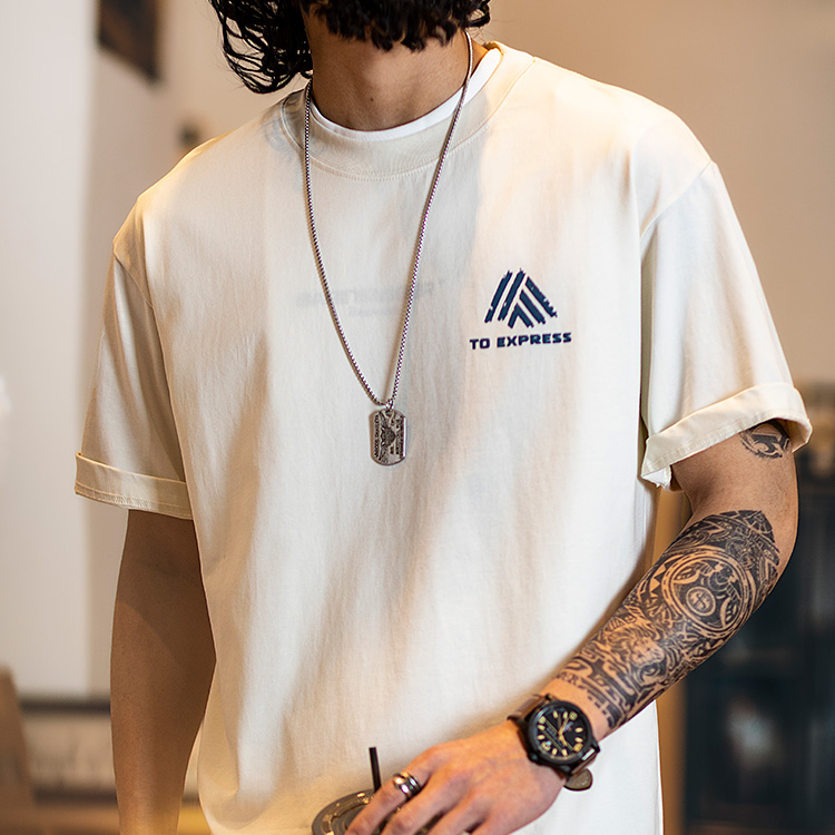 美式休閒印花短袖t恤男夏季2025新款純棉微寬鬆圓領上衣半袖男