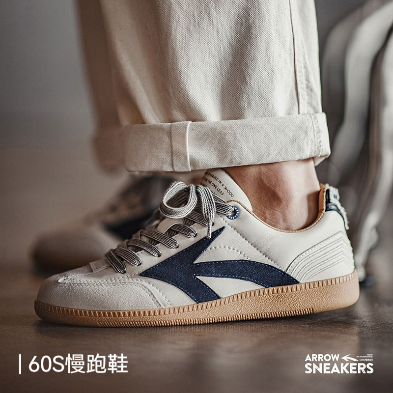 復古德訓鞋男2024夏季新款潮百搭平底板鞋阿甘運動休閒小白鞋-Retro's Wear