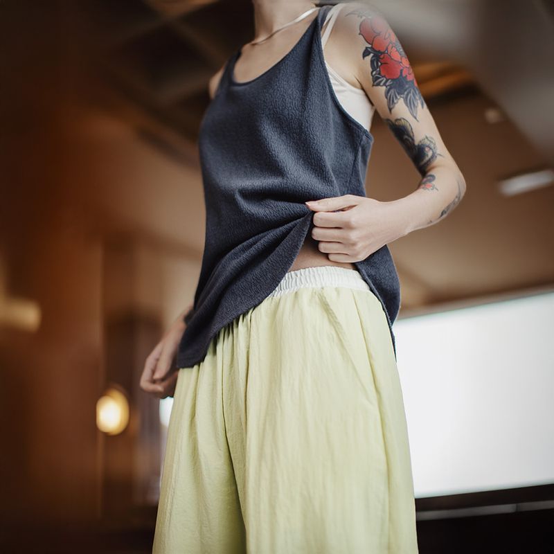 垂凉感防曬梧桐衛褲春夏慵懶鬆弛感掐腰褲多巴胺跳舞山本褲女