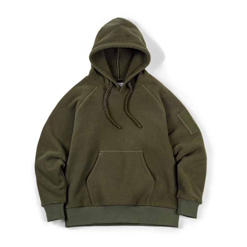 美式休閒重磅搖粒絨衛衣連帽百搭加厚抓絨套頭衫男秋冬-Retro's Wear