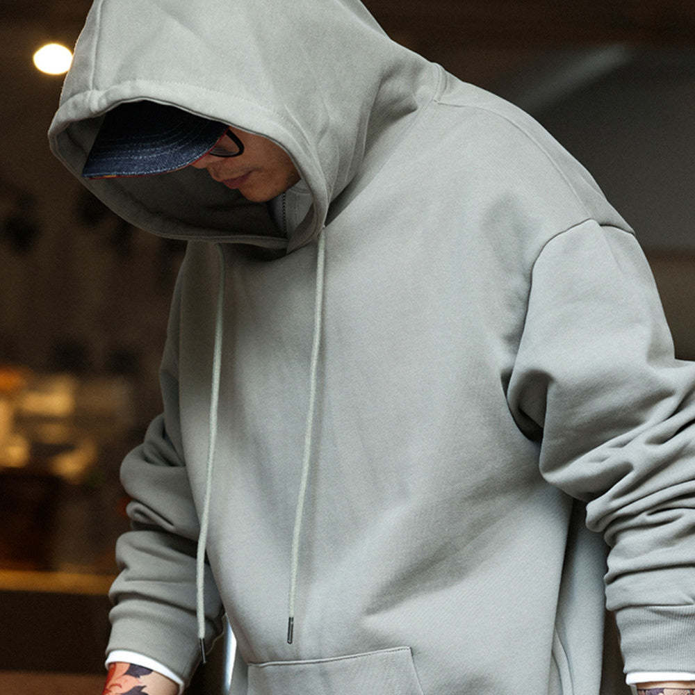 美式休閒480g重磅連帽衛衣男寬鬆純棉毛圈底cleanfit運動帽衫-Retro's Wear