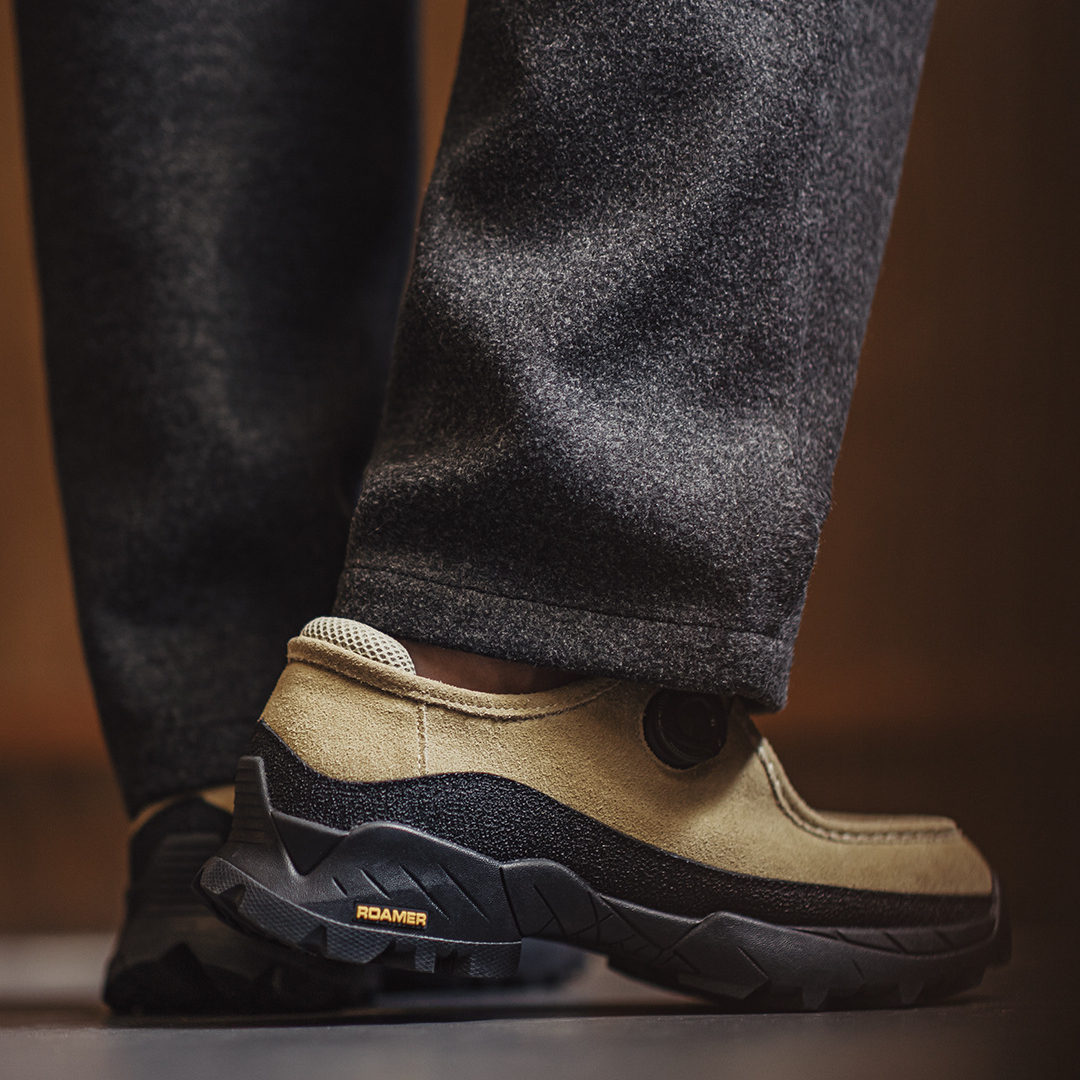 沙脊復古厚底袋鼠鞋男新款增高機能風懶人一脚蹬真皮休閒皮鞋