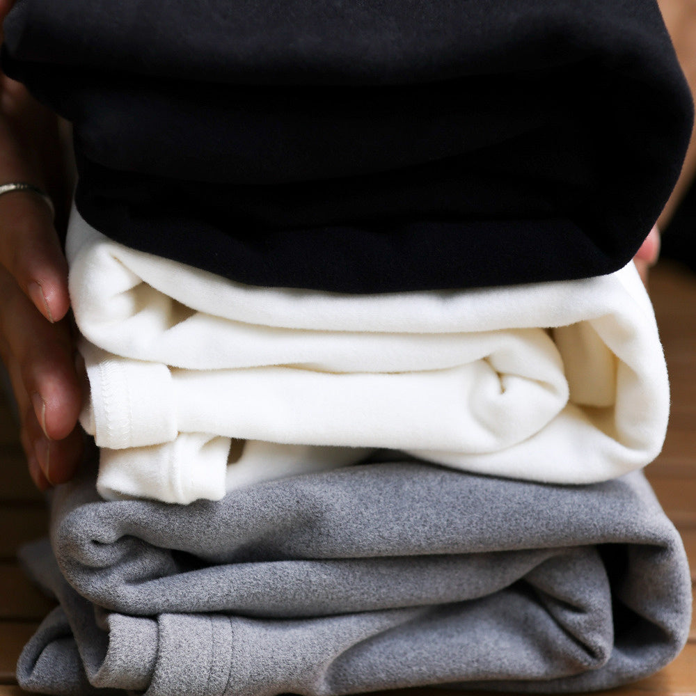 美式復古雙面一體澳絨高領打底衫300g重磅磨毛休閒長袖T恤男-Retro's Wear