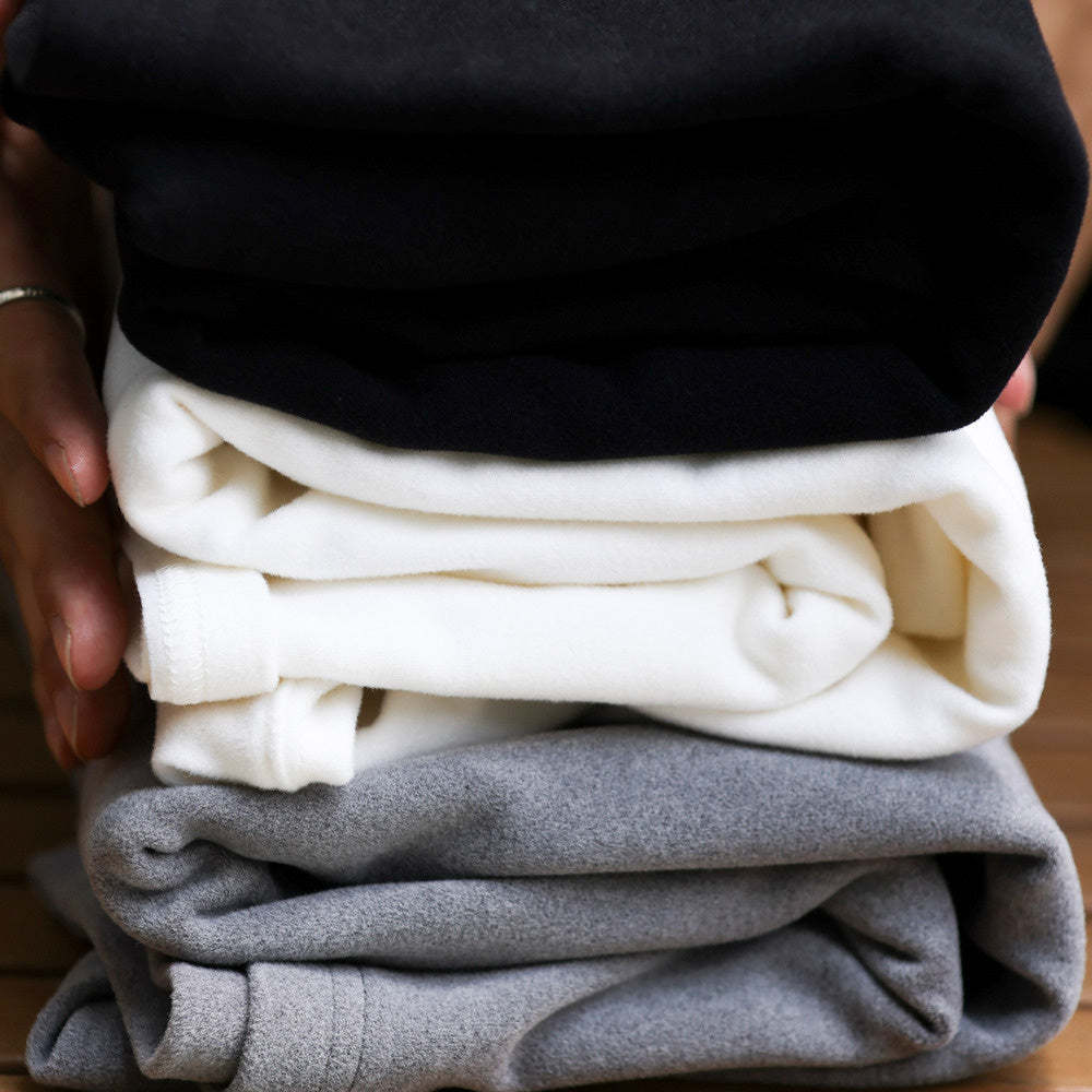 美式復古雙面一體澳絨高領打底衫300g重磅磨毛休閒長袖T恤男-Retro's Wear