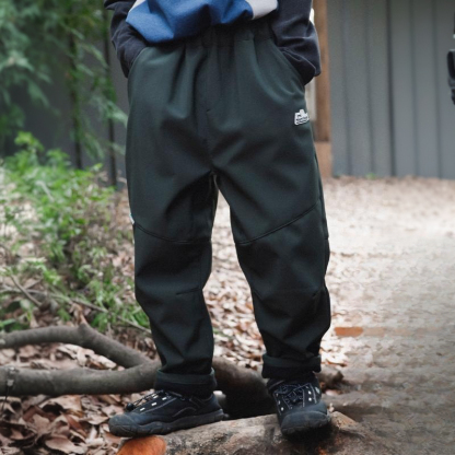 兒童加絨長褲2025冬季款男童線條感褲子休閒寬鬆直筒長褲一件代發