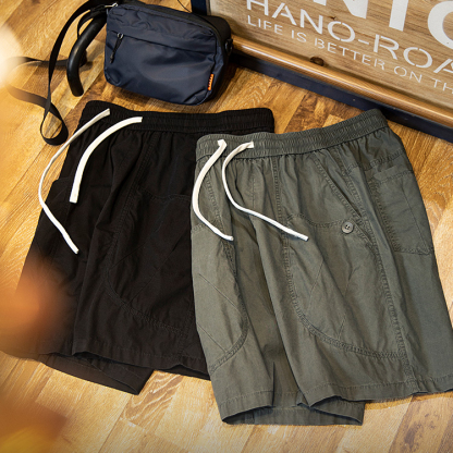 美式復古水洗純棉工裝短褲男2025夏季新款休閒中褲薄款寬鬆五分褲