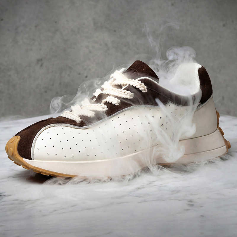 MRA軟皮阿甘鞋男款春夏透氣打孔復古拼色厚底板鞋輕便運動休閒鞋