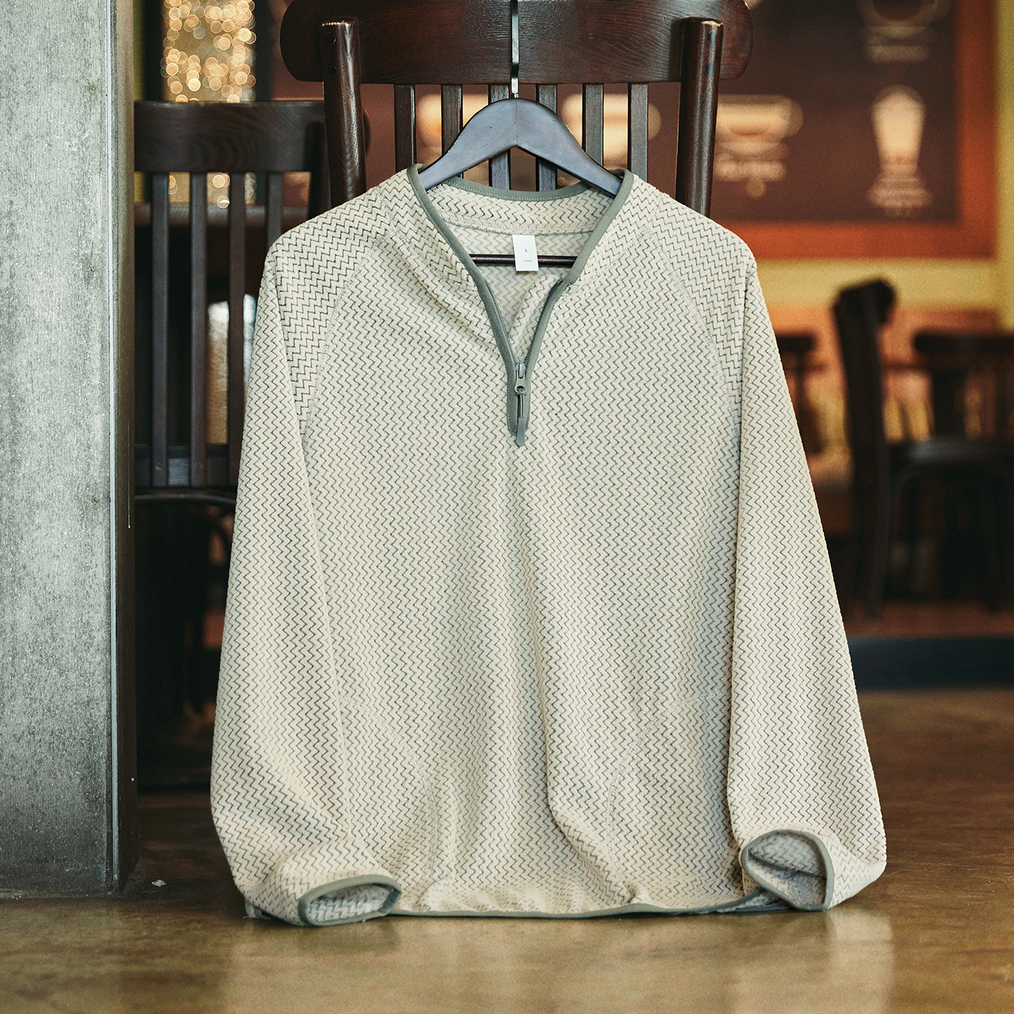 半高領波浪絨面長袖衛衣男2025秋季新款簡約打底衫內搭上衣外套