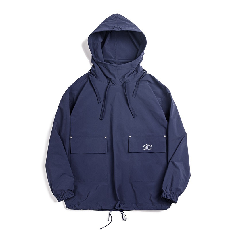 美式復古SMOCK甲板服衛衣戶外防風連帽外套男春秋-Retro's Wear