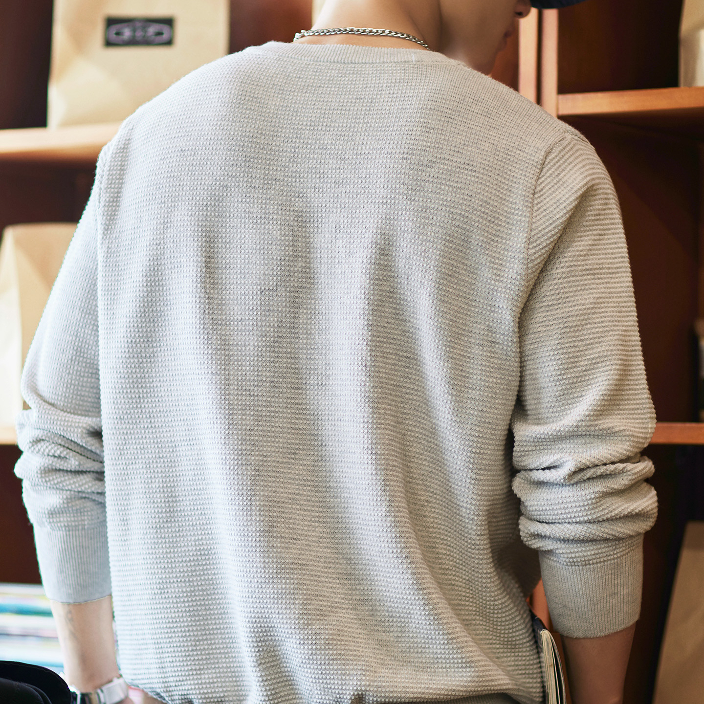 新疆長絨棉亨利領毛衣男士2025冬季新款肌理感全棉通勤內搭針織衫