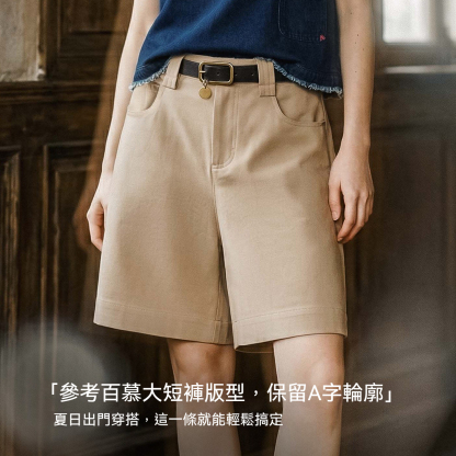 灰色五分褲高腰a字版直筒薄款老錢風微職場穿搭西裝短褲女夏