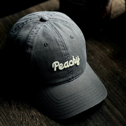 peachy字母軟頂棒球帽子男女休閒顯臉小鴨舌帽韓版防曬鴨舌帽