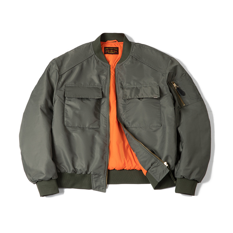 美式復古MA1飛行員夾克棉服軍事風加厚棒球服外套男秋冬-Retro's Wear