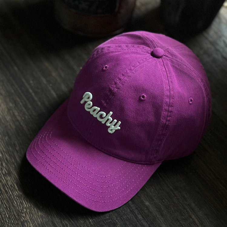 peachy字母軟頂棒球帽子男女休閒顯臉小鴨舌帽韓版防曬鴨舌帽