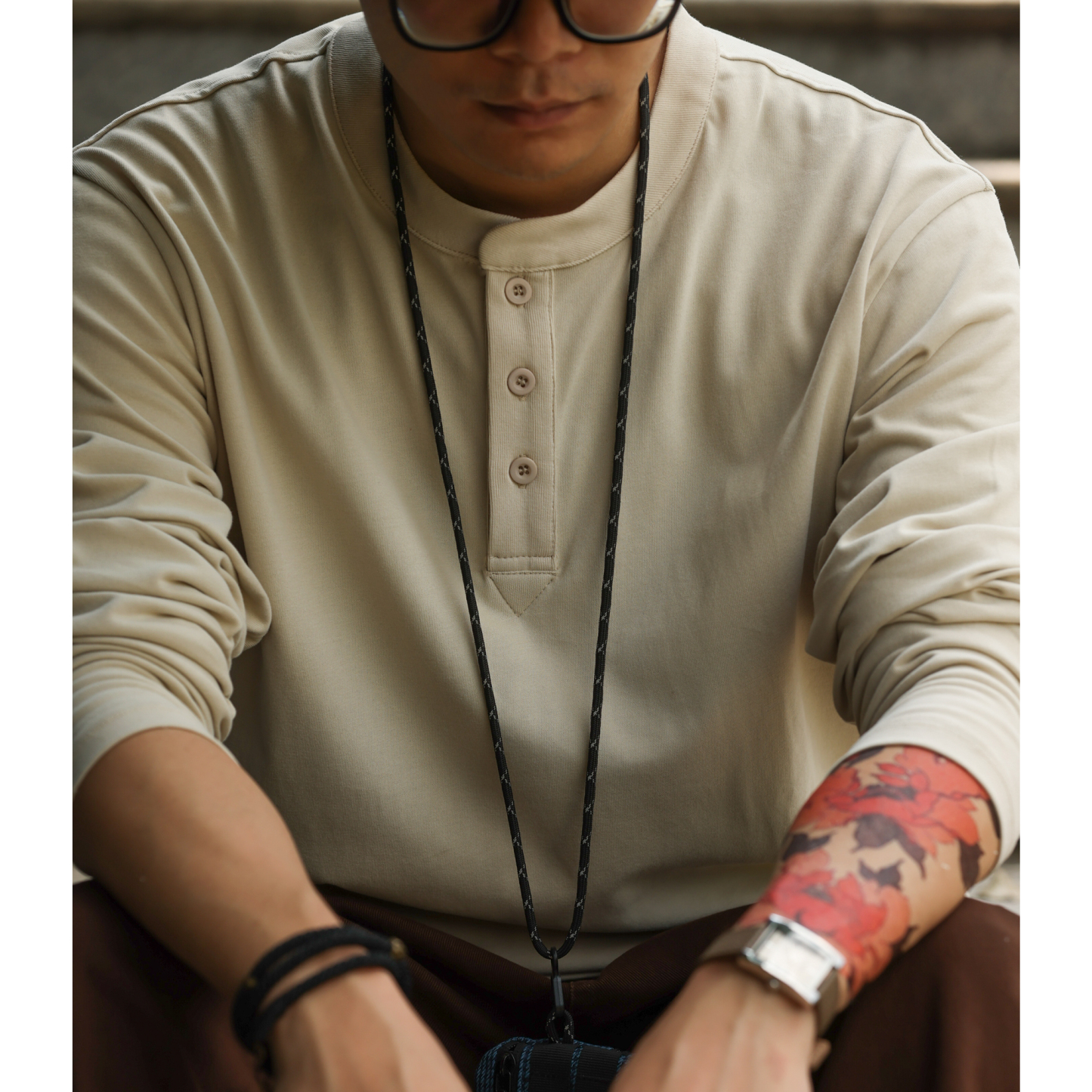 美式休閒磨毛長袖亨利領T恤男純色7A抗菌親膚打底POLO衫