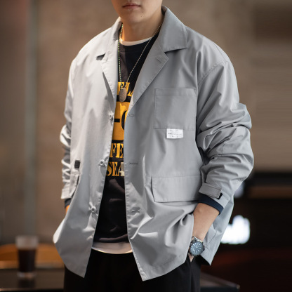 山系戶外多口袋夾克cityboy平駁領休閒百搭外套男春秋-Retro's Wear