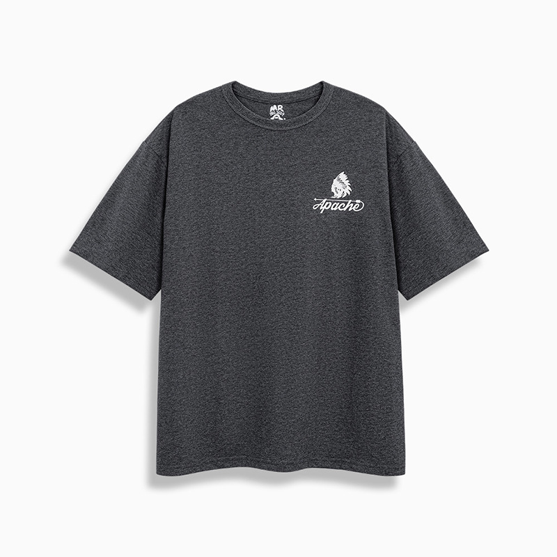 MRA美式復古印第安印花t恤寬鬆半袖圓領重磅短袖男士夏季