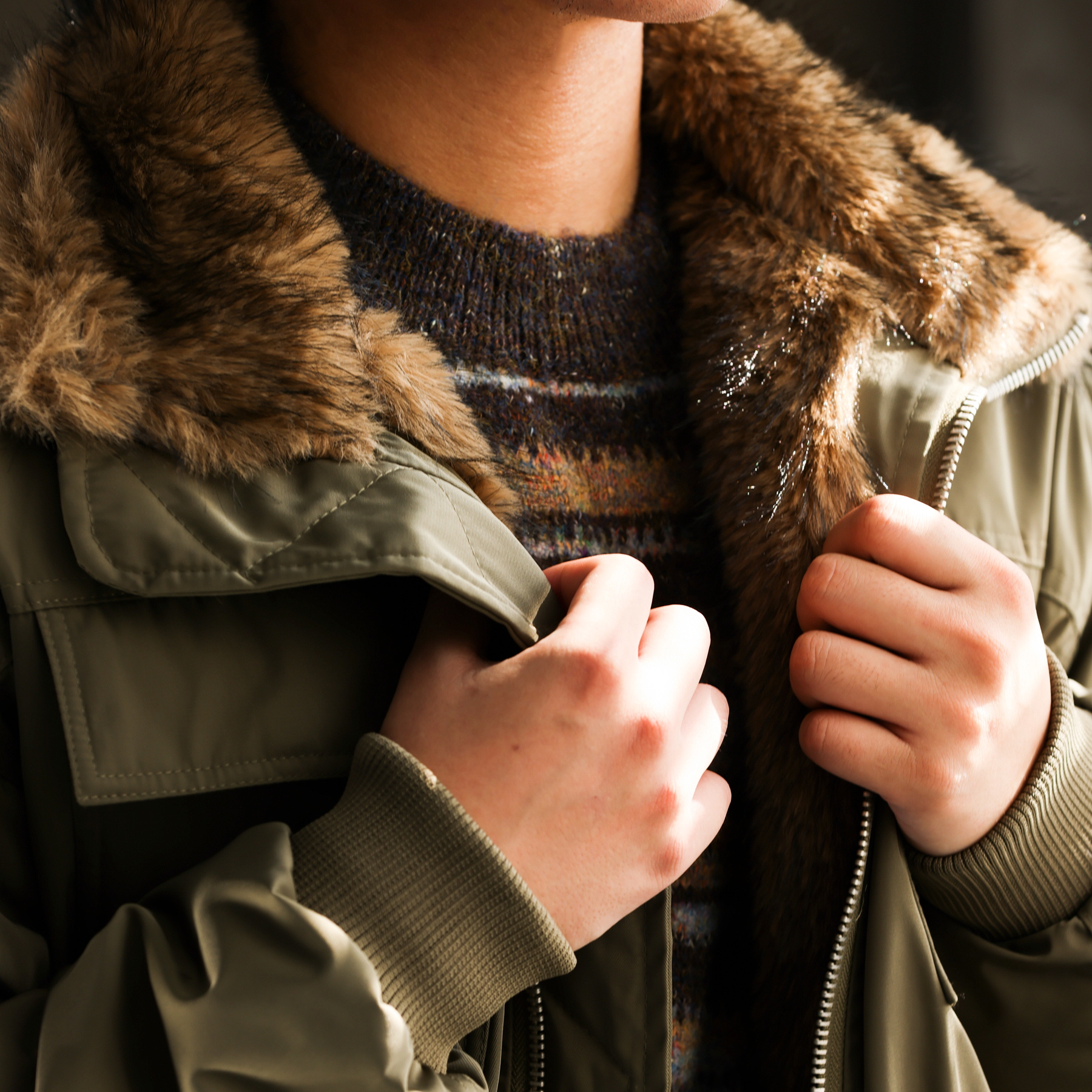 美式復古坦克手工裝羽絨服男重磅保暖毛邊領座山雕外套