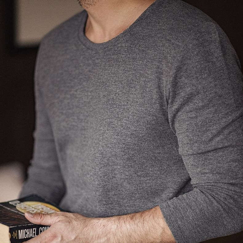 “燃元素”保暖內衣套裝花紗雙面磨絨打底衫秋衣褲男冬