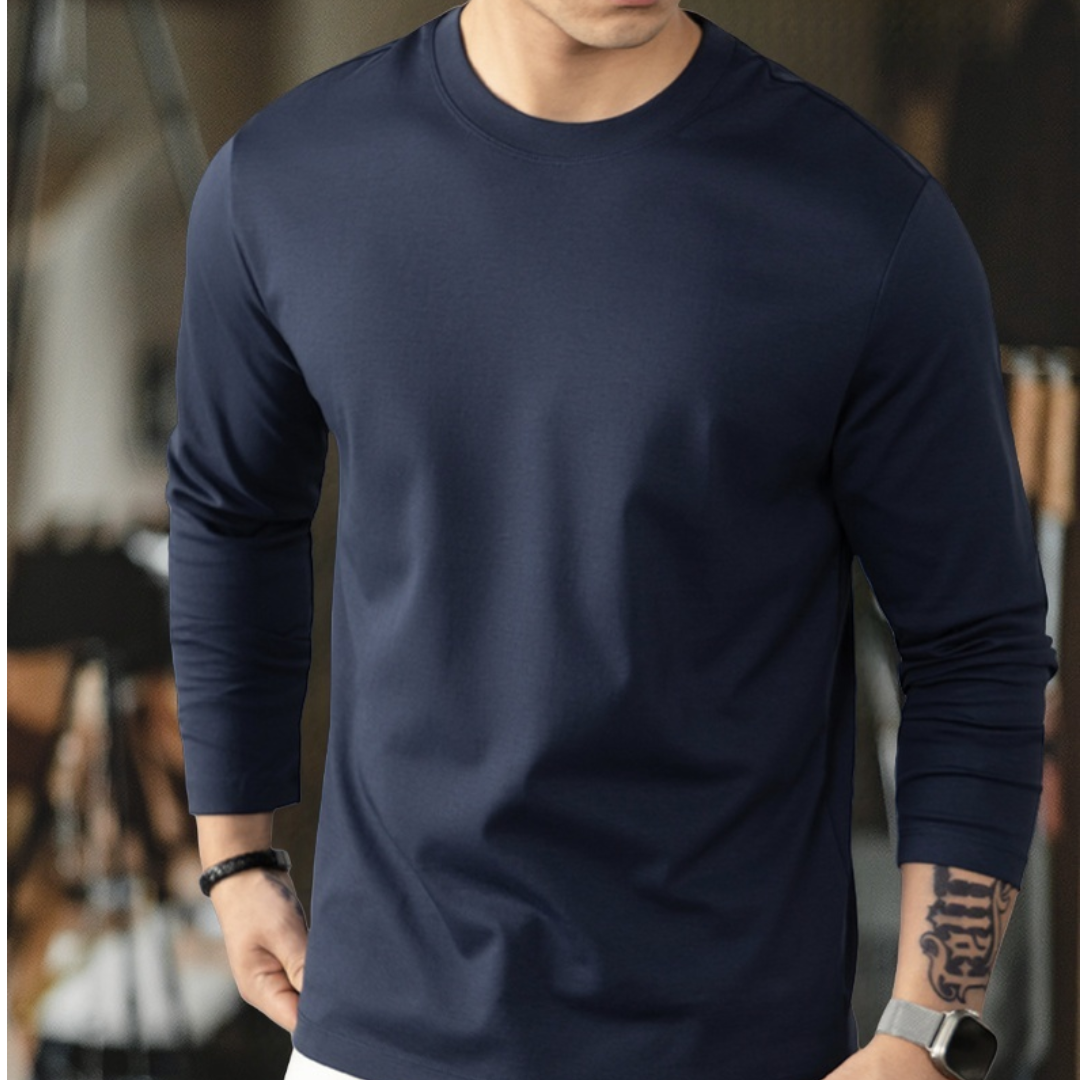 Cloudweave雲感液氨絲光棉長袖T恤男打底衫