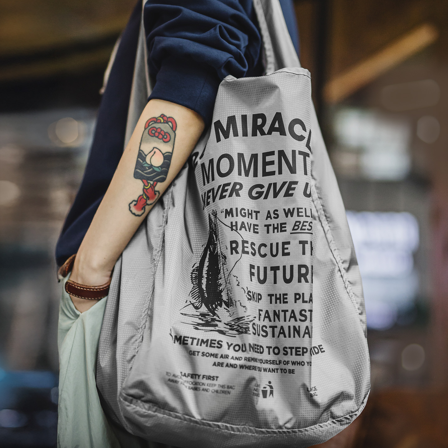 戶外超輕薄可折疊旅行單肩尼龍山系大容量手提腋下挎包包女士