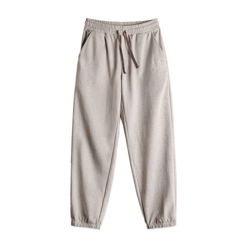 美式復古灰色刺繡衛褲男訓練運動長褲子秋男士休閒直筒