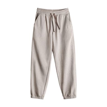 美式復古灰色刺繡衛褲男訓練運動長褲子秋男士休閒直筒