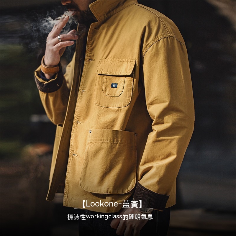 美式復古Safari Jacket夾克阿美咔嘰翻領獵裝外套男春-Retro's Wear