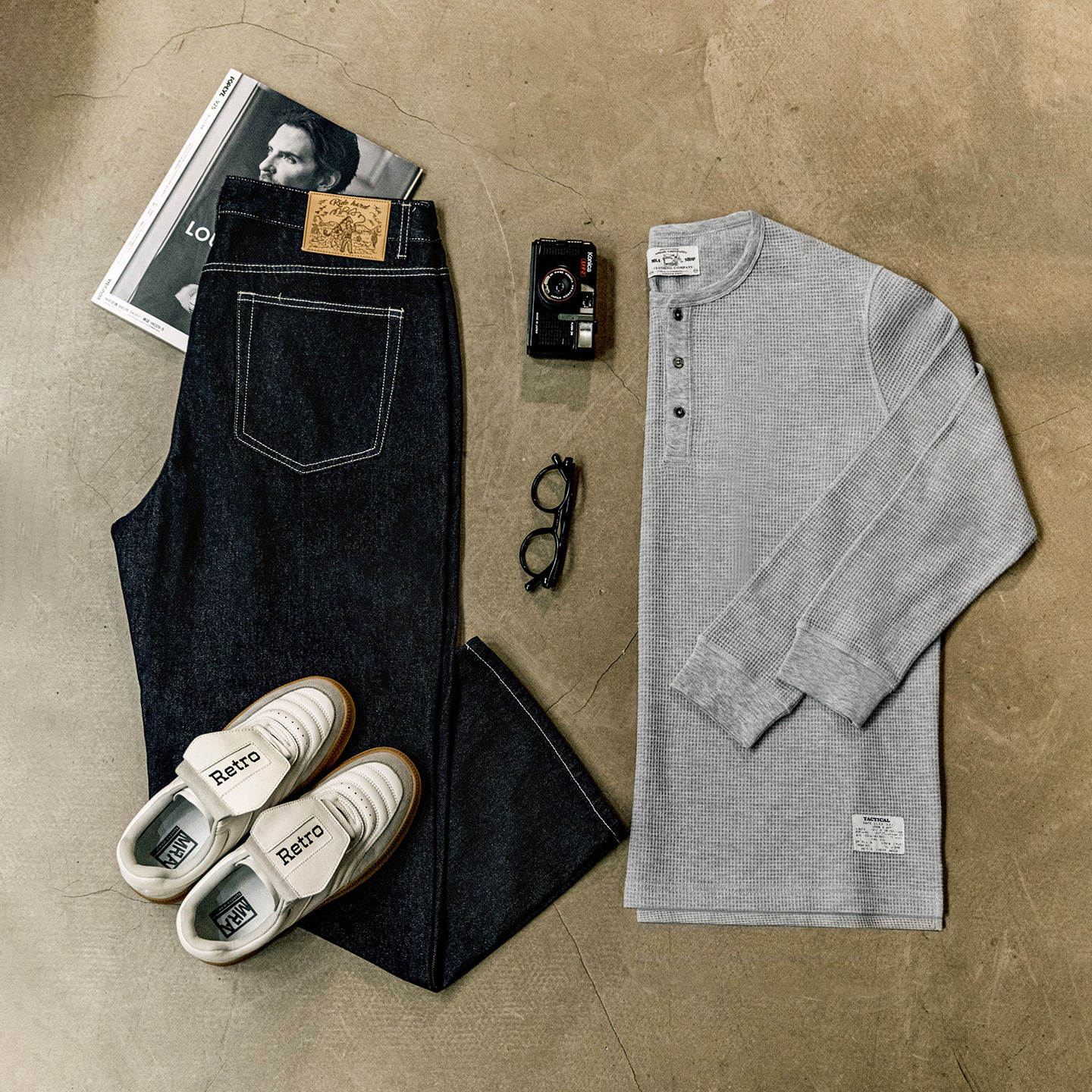 MRA亨利領正肩打底衫300g重磅白色長袖T恤上衣內搭老錢風男秋