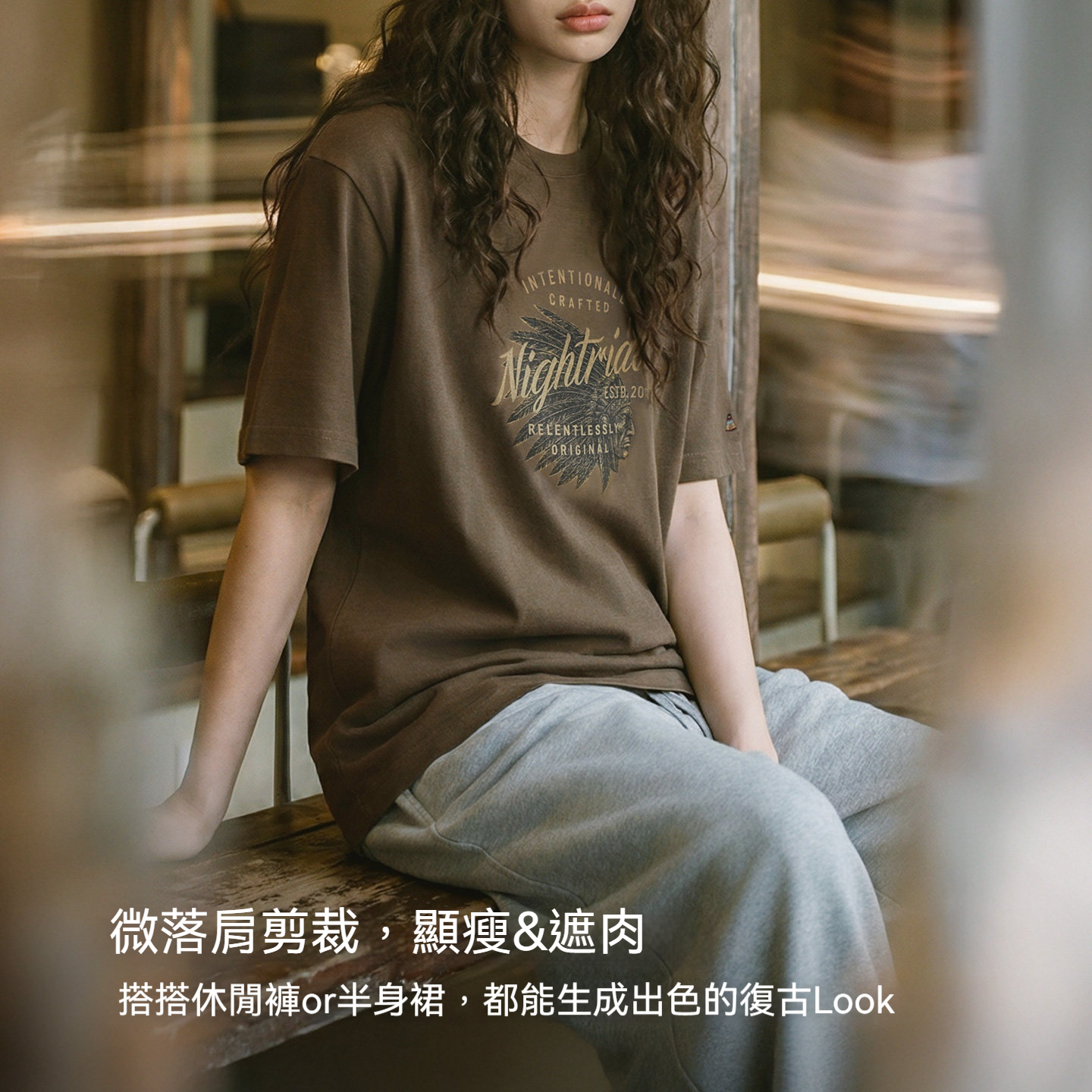 復古萊賽爾天絲透氣寬鬆手繪印花短袖t恤五分半袖上衣女士夏