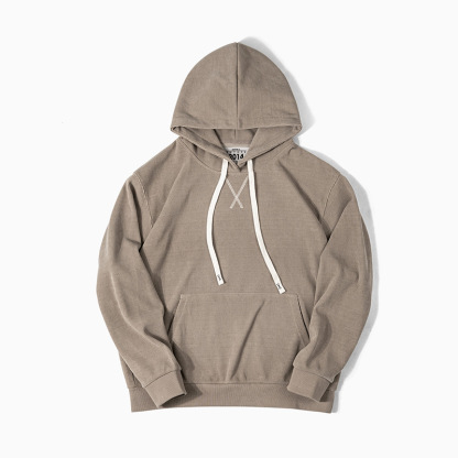 MRA380G重磅雪尼爾連帽衛衣寬鬆套頭燈芯絨打底衫外套男秋冬