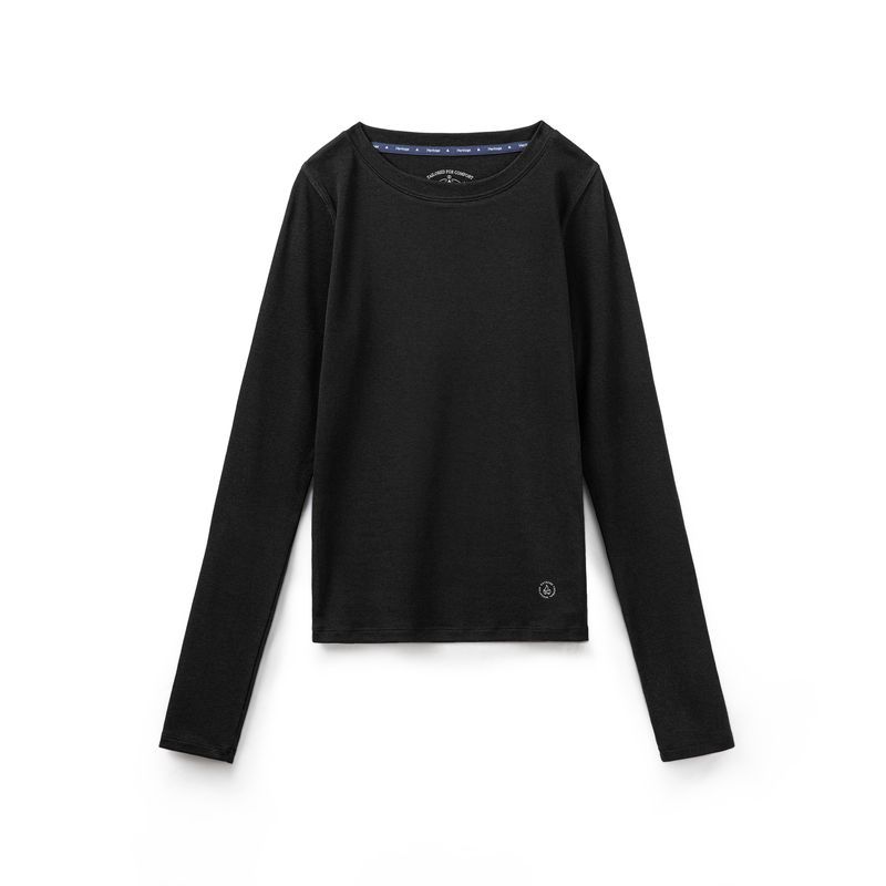 針織發熱打底衫純色親膚修身顯瘦內搭上衣休閒長袖T恤秋季女-Retro's Wear