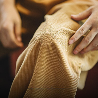 美式復古燈芯絨補丁休閒褲vintage寬鬆闊腿直筒褲男秋季-Retro's Wear