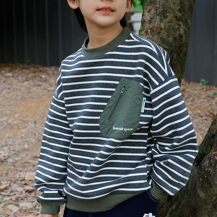 男童奧粒絨衛衣2025冬季款兒童撞色口袋長袖休閒圓領上衣大童衣服