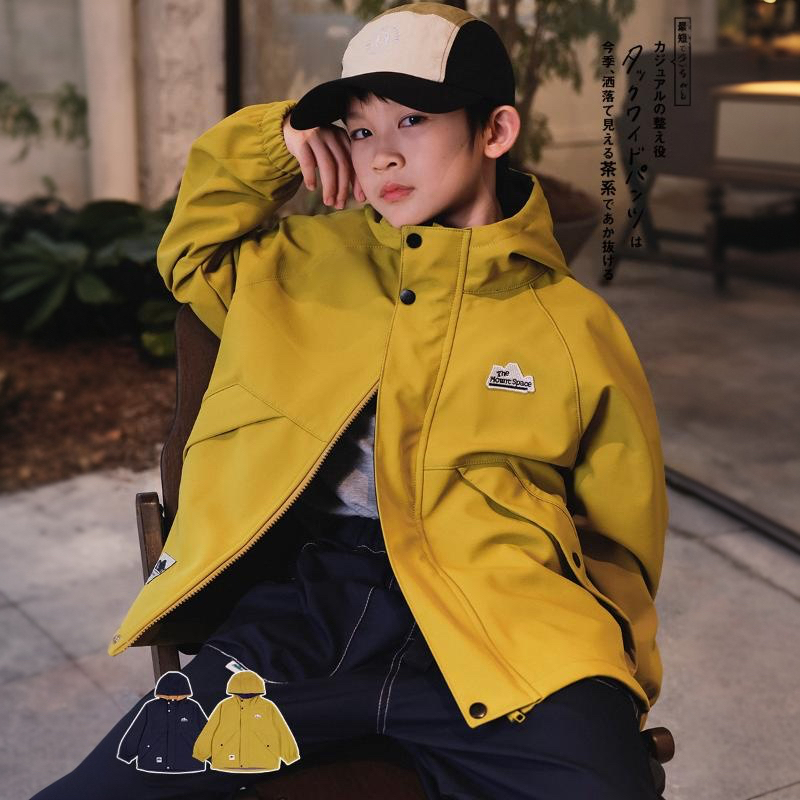 兒童衝鋒衣兒童連帽外套2025秋季新款戶外男童抗風一體絨保暖外套