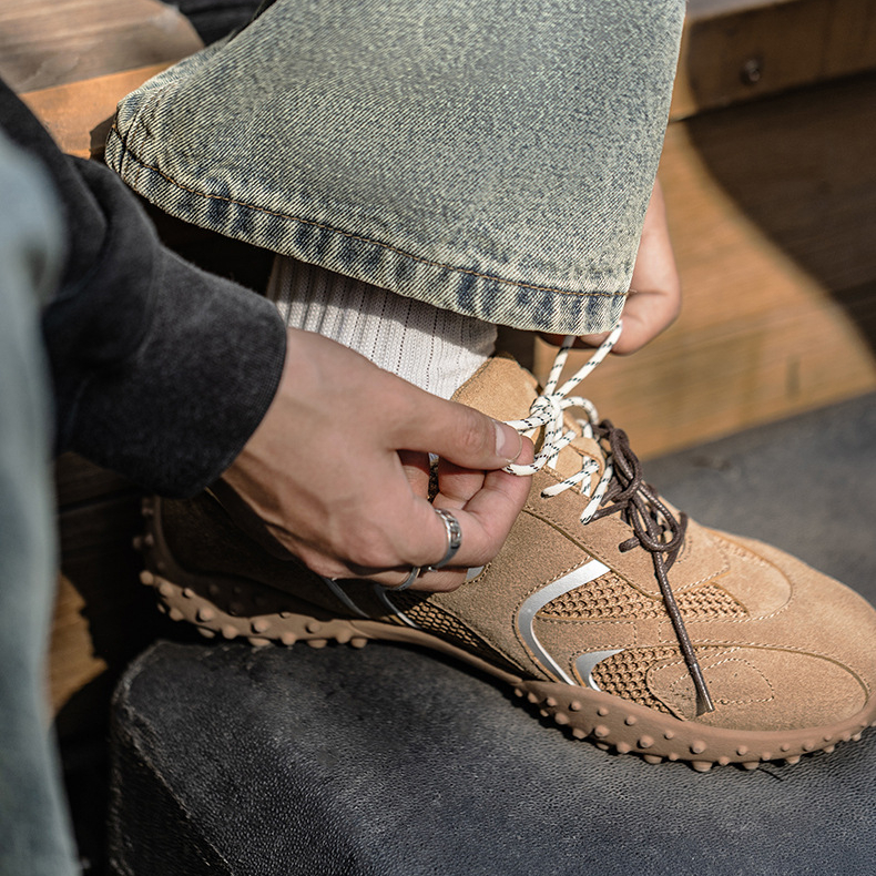 珠釘訓練鞋男鞋夏季新款透氣德訓鞋運動休閒賽車鞋復古潮鞋子